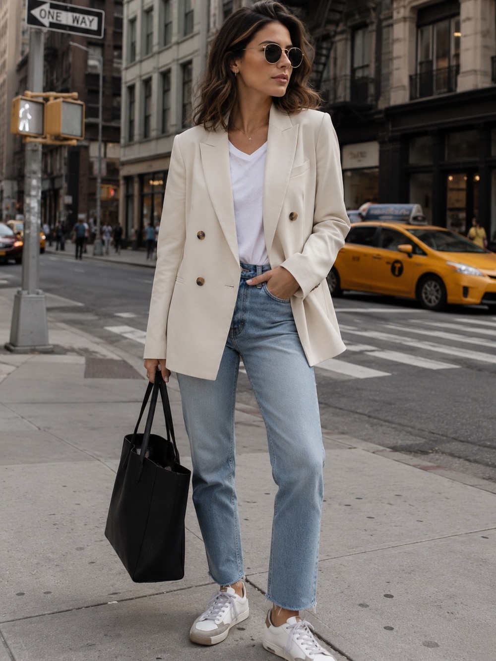 Vince Double-Breasted Cream Trench Coat with Tortoise Buttons Size 10